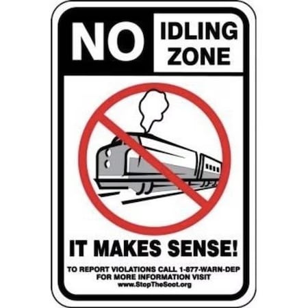 Accuform SAFETY SIGN NO IDLING ZONE IT MAKES FRP416RA